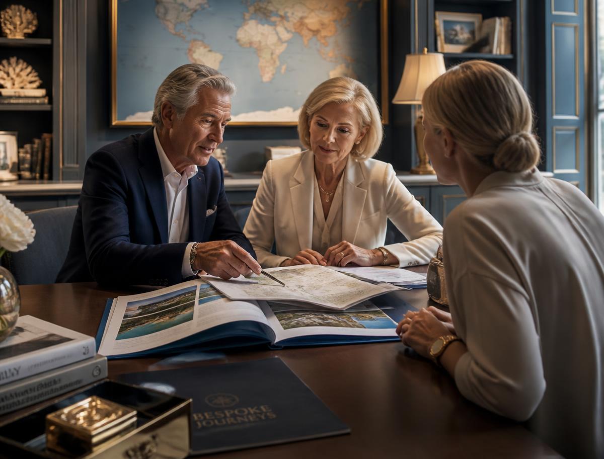 Senior travel advisors in an elegant consultation setting